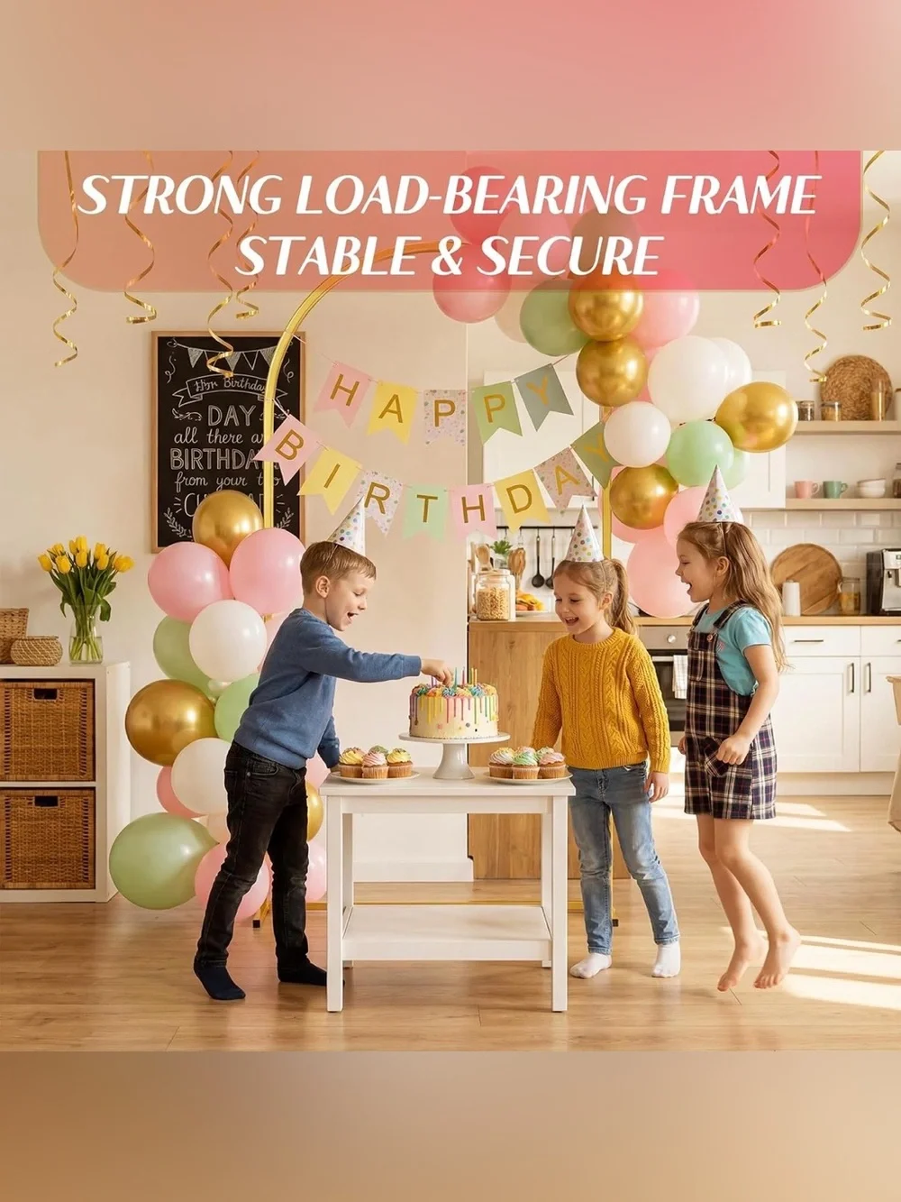 Toolterritary 8 FT Wedding Arch Backdrop Stand, Stable Heavy Duty Metal Wedding